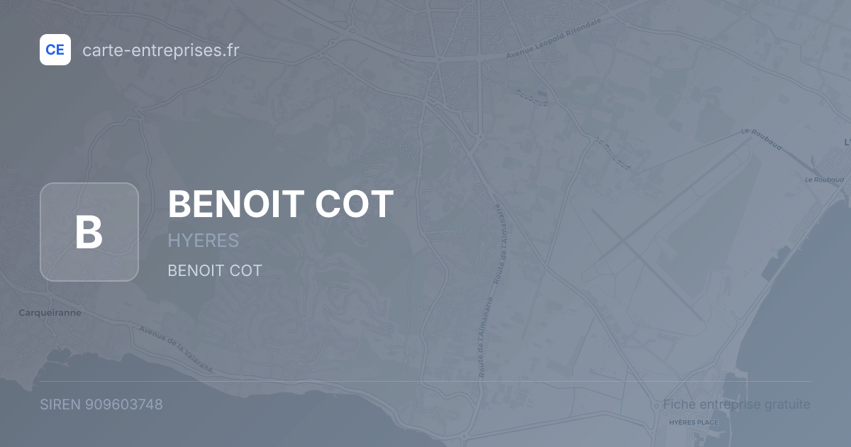 BENOIT COT — 909603748 — fiche entreprise