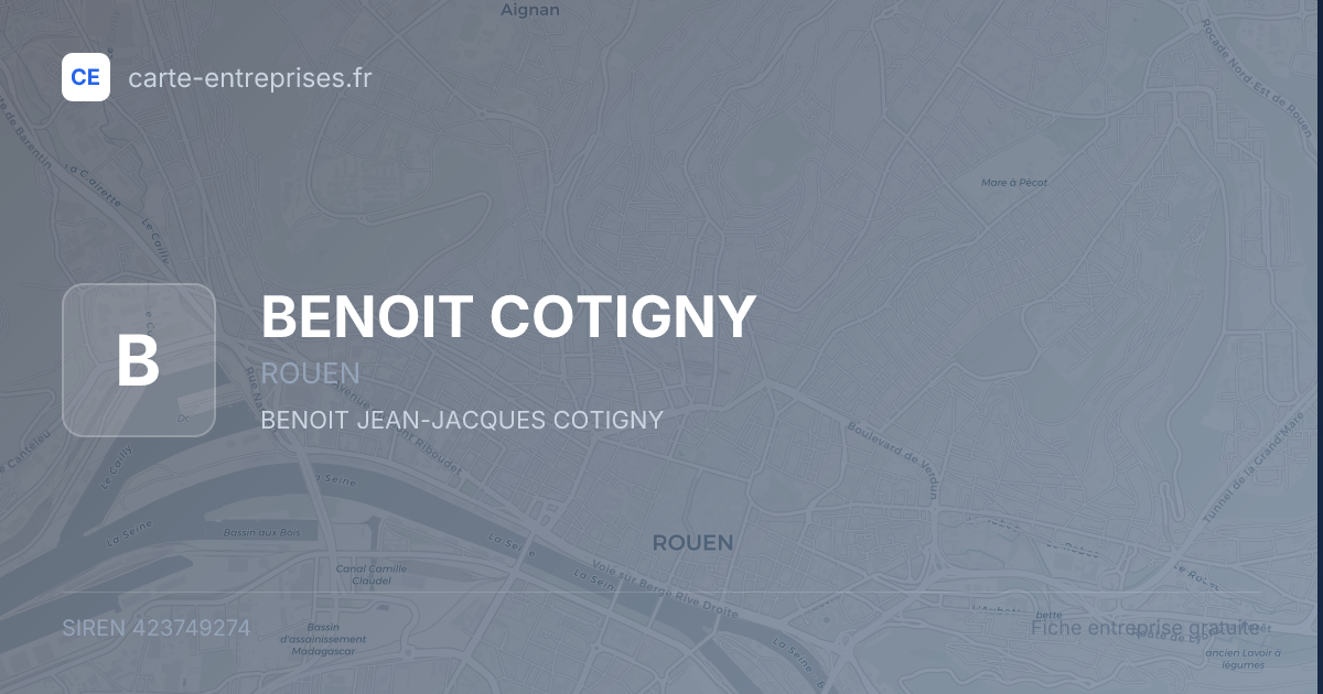 BENOIT COTIGNY — 423749274 — fiche entreprise