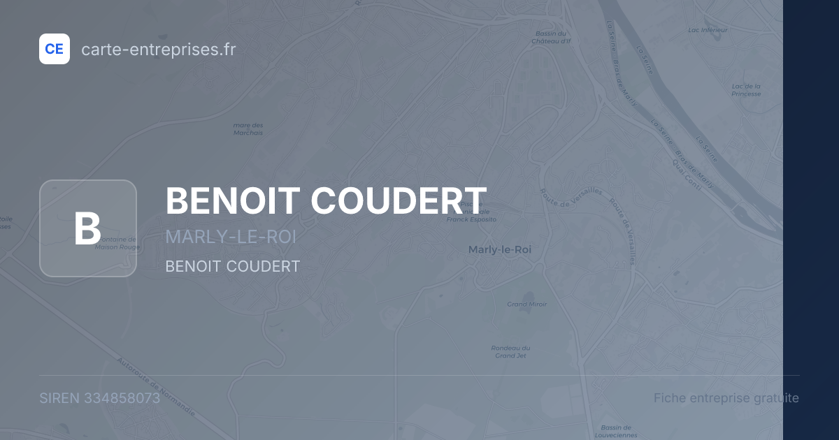 BENOIT COUDERT — 334858073 — fiche entreprise