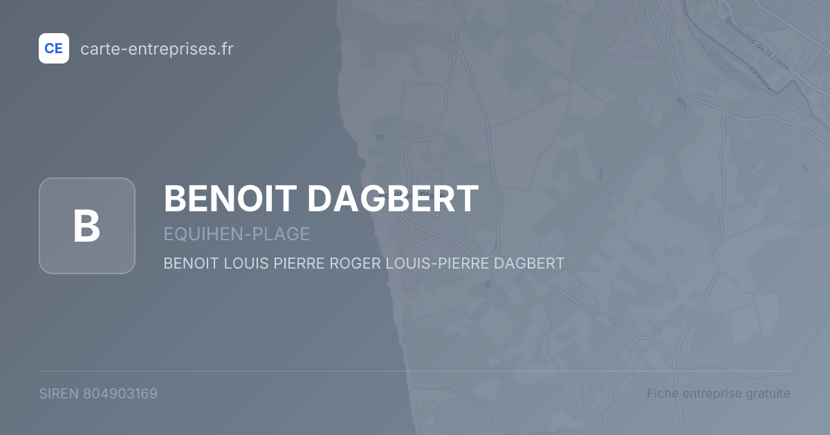 BENOIT DAGBERT — 804903169 — fiche entreprise