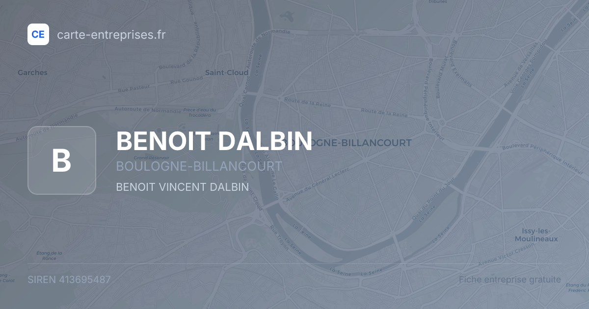BENOIT DALBIN — 413695487 — fiche entreprise