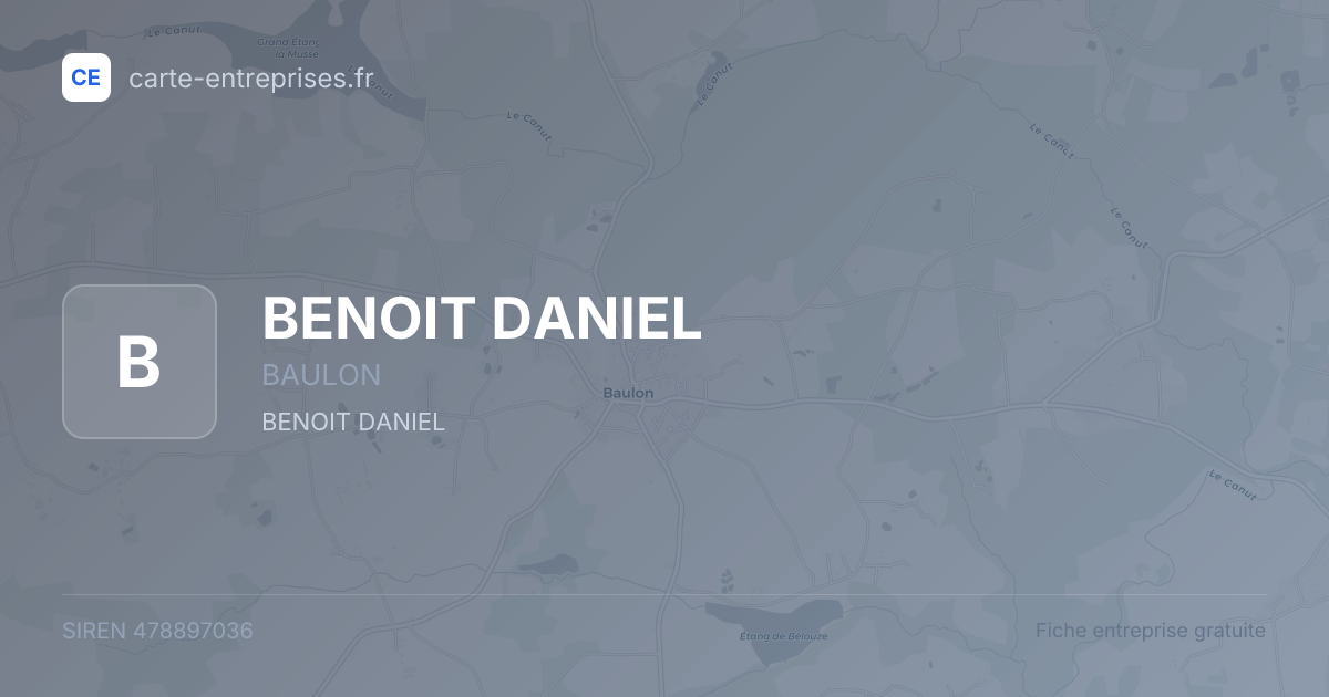 BENOIT DANIEL — 478897036 — fiche entreprise