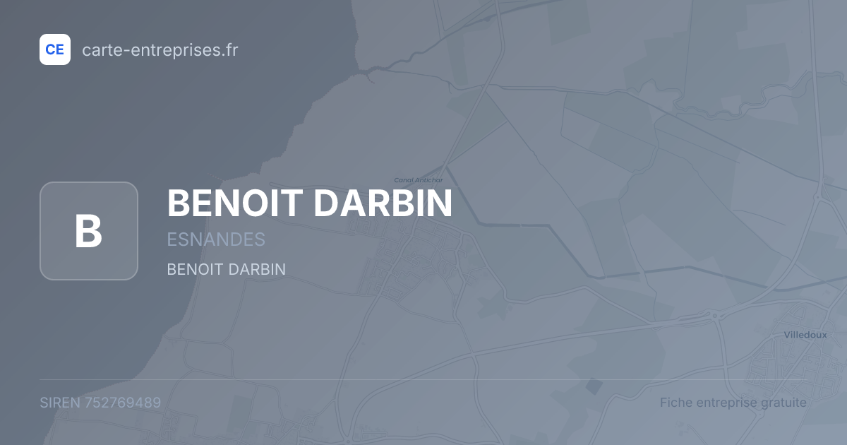 BENOIT DARBIN — 752769489 — fiche entreprise