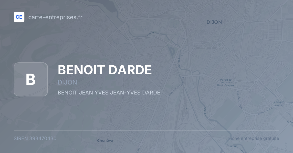 BENOIT DARDE — 393470430 — fiche entreprise