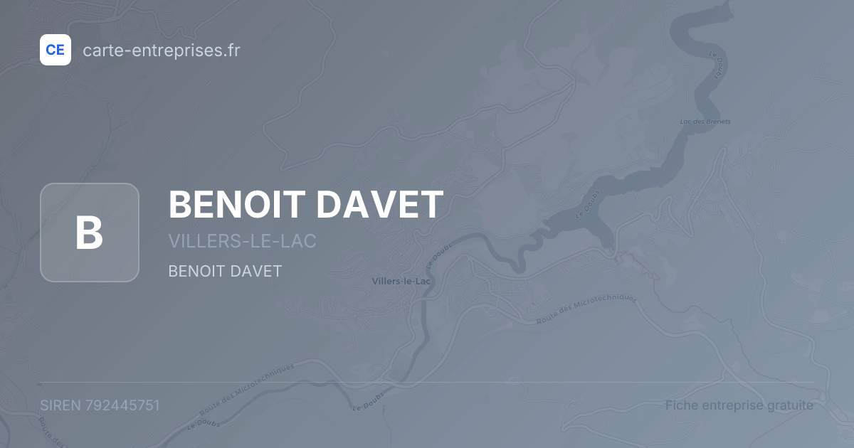 BENOIT DAVET — 792445751 — fiche entreprise