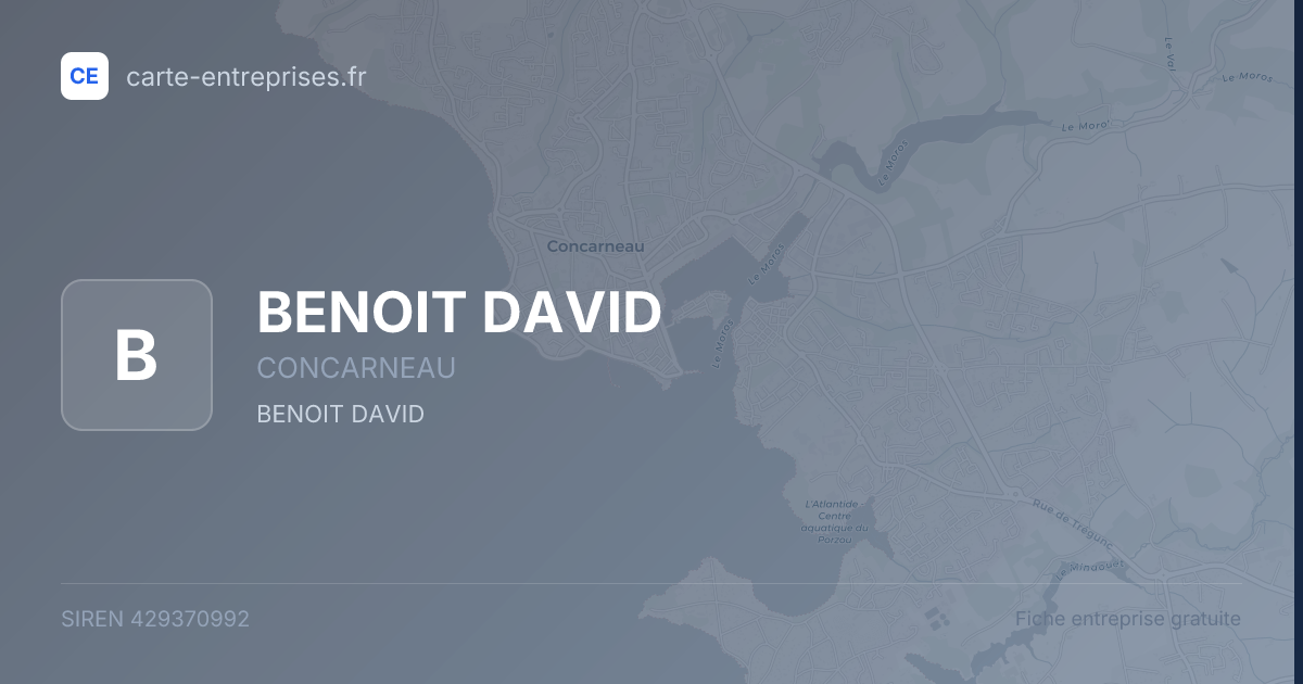 BENOIT DAVID — 429370992 — fiche entreprise