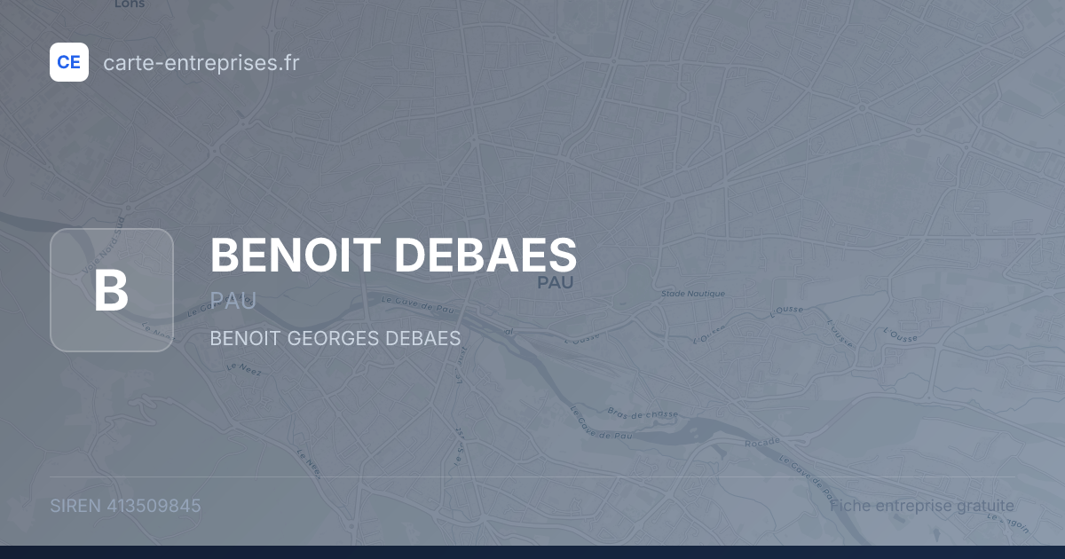BENOIT DEBAES — 413509845 — fiche entreprise