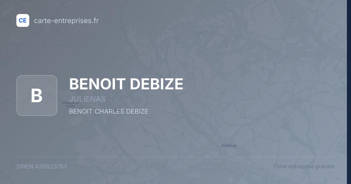 BENOIT DEBIZE — 438823767 — fiche entreprise