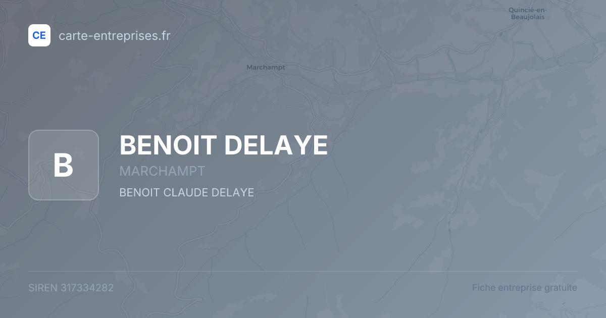 BENOIT DELAYE — 317334282 — fiche entreprise
