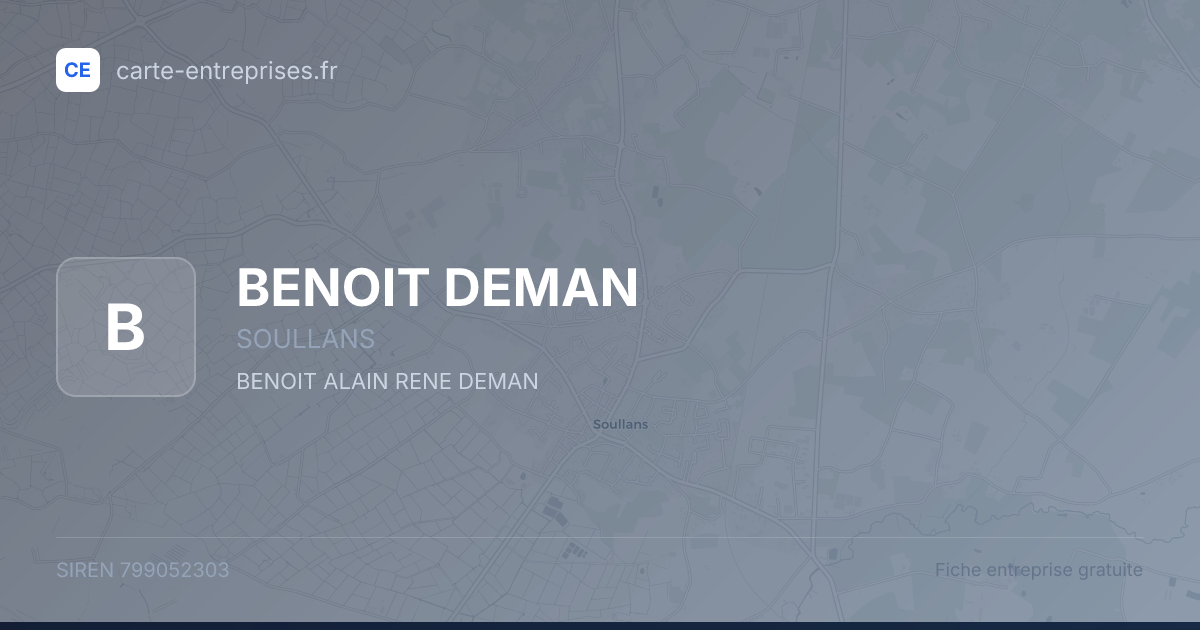 BENOIT DEMAN — 799052303 — fiche entreprise