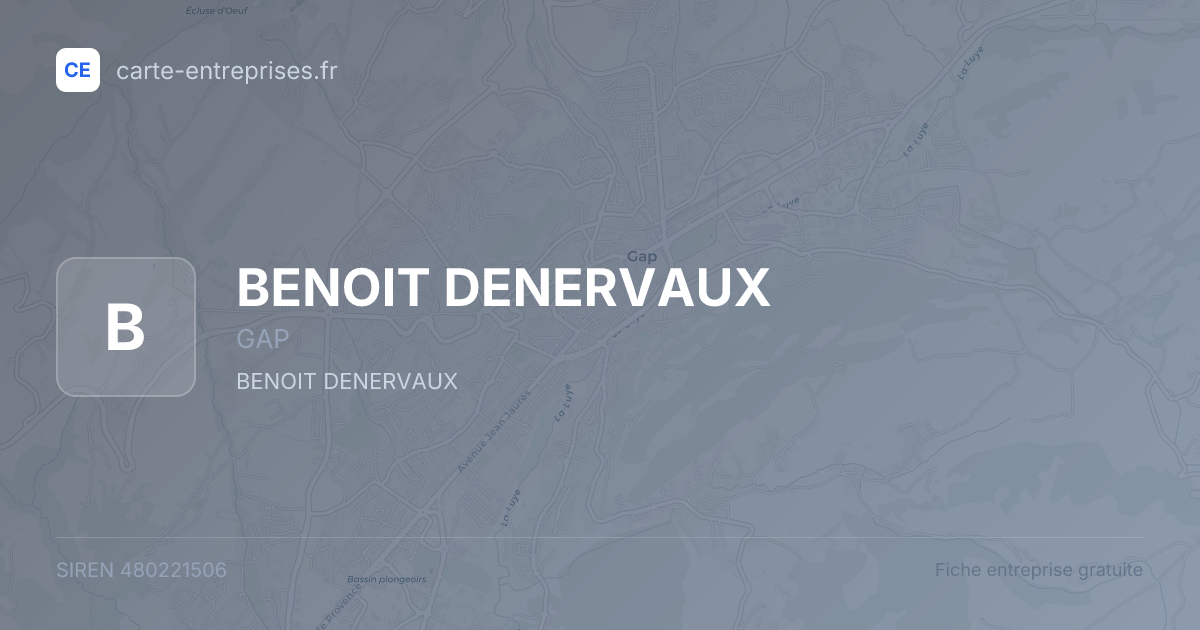 BENOIT DENERVAUX — 480221506 — fiche entreprise