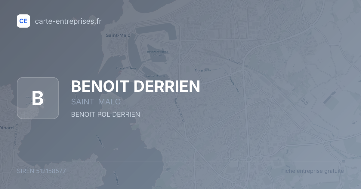 BENOIT DERRIEN — 512158577 — fiche entreprise