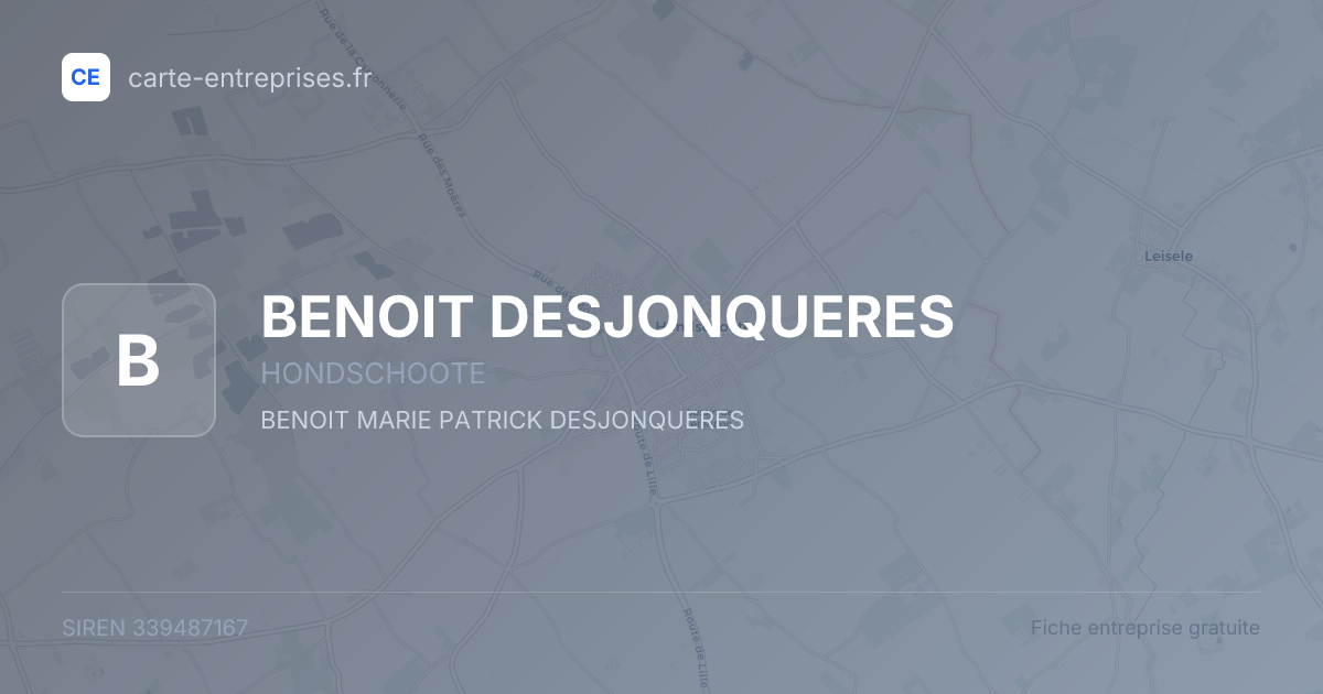 BENOIT DESJONQUERES — 339487167 — fiche entreprise