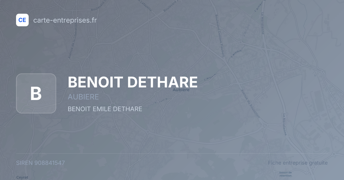BENOIT DETHARE — 908841547 — fiche entreprise