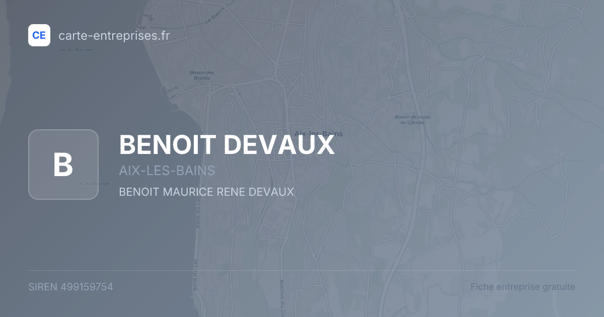 BENOIT DEVAUX — 499159754 — fiche entreprise