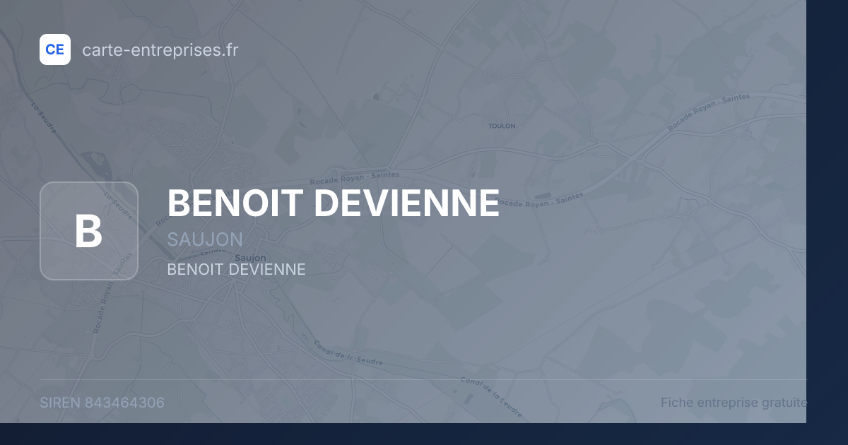 BENOIT DEVIENNE — 843464306 — fiche entreprise