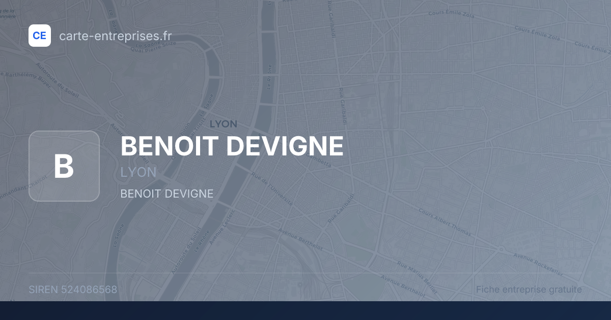 BENOIT DEVIGNE — 524086568 — fiche entreprise