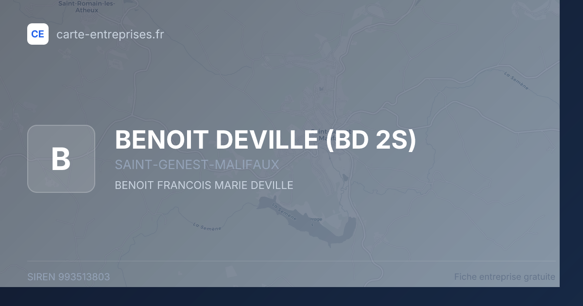 BENOIT DEVILLE (BD 2S) — 993513803 — fiche entreprise