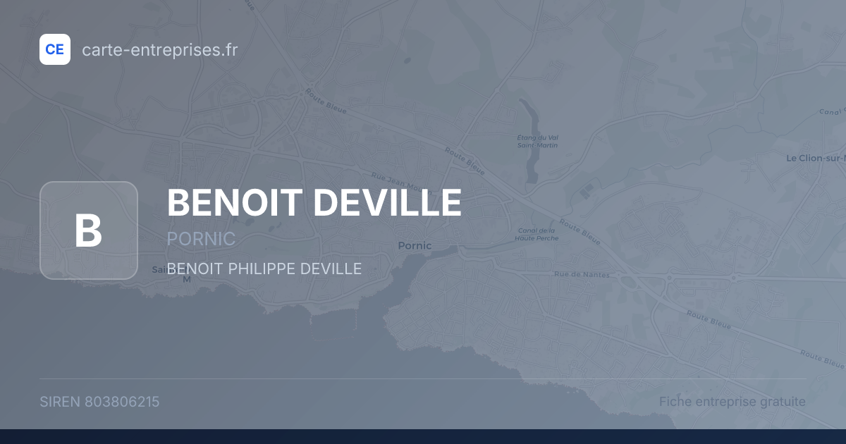BENOIT DEVILLE — 803806215 — fiche entreprise
