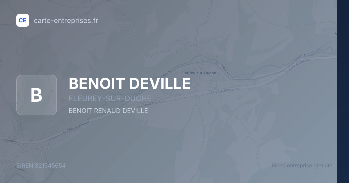BENOIT DEVILLE — 821545654 — fiche entreprise