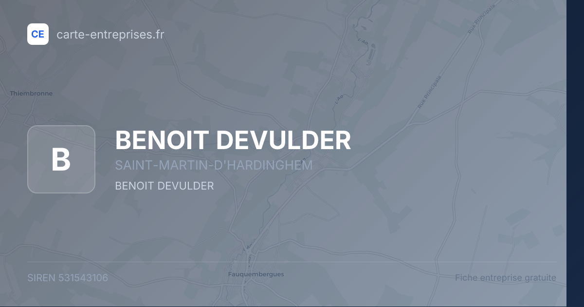 BENOIT DEVULDER — 531543106 — fiche entreprise