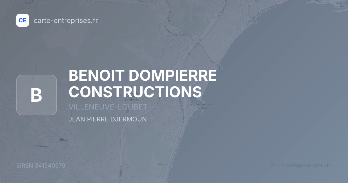 BENOIT DOMPIERRE CONSTRUCTIONS — 341540979 — fiche entreprise