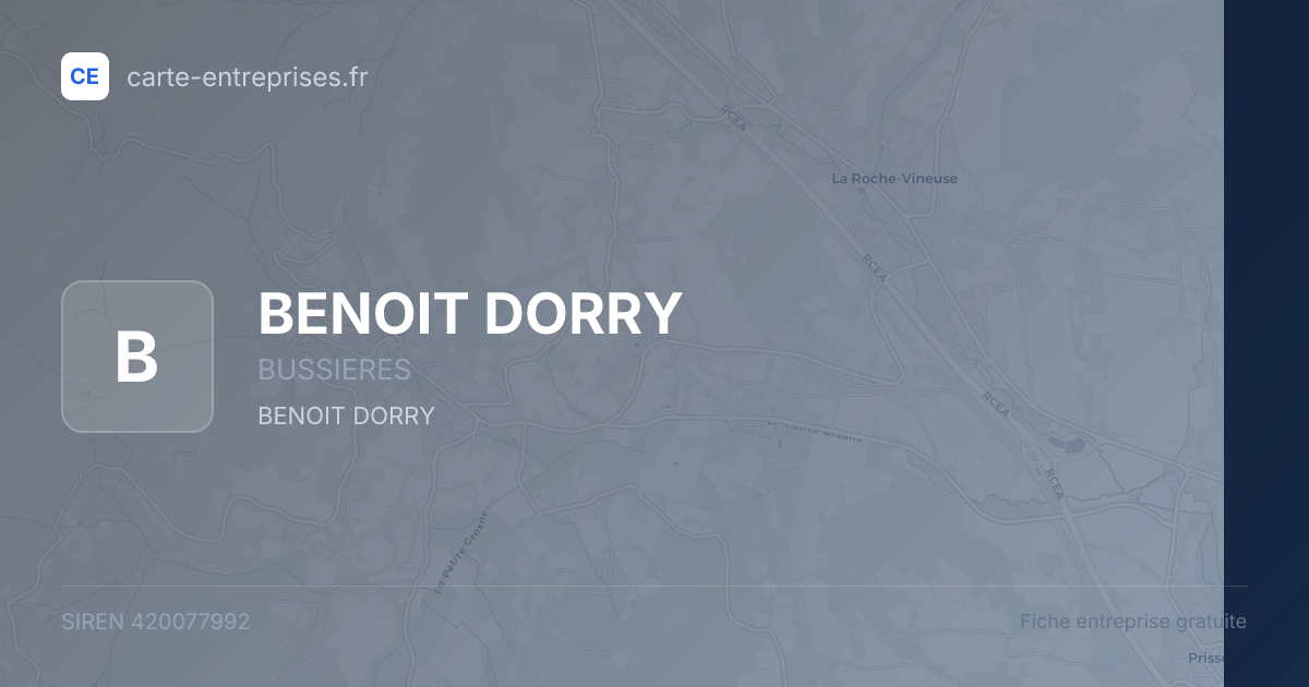 BENOIT DORRY — 420077992 — fiche entreprise