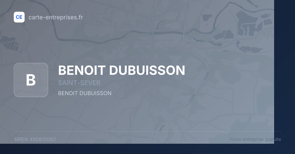BENOIT DUBUISSON — 490812062 — fiche entreprise