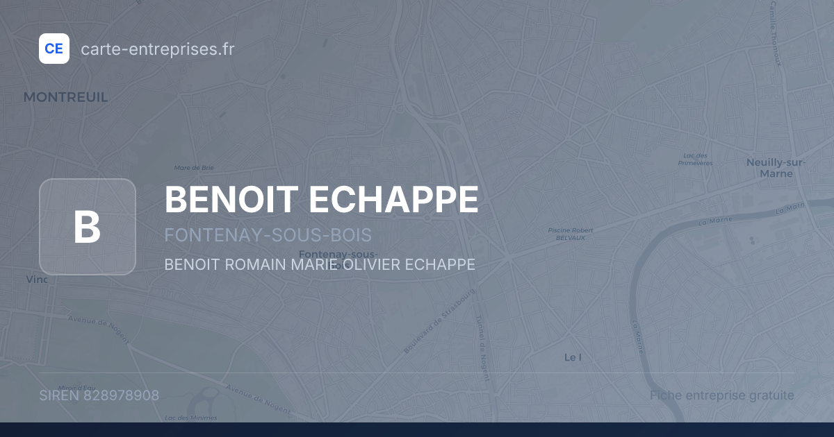 BENOIT ECHAPPE — 828978908 — fiche entreprise