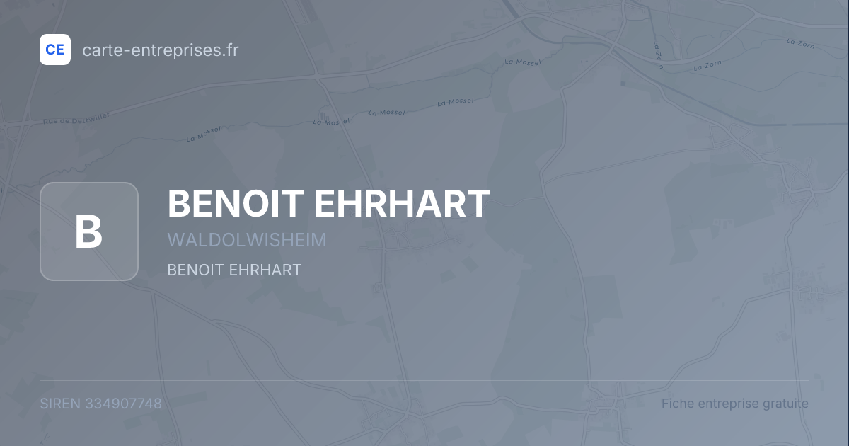 BENOIT EHRHART — 334907748 — fiche entreprise