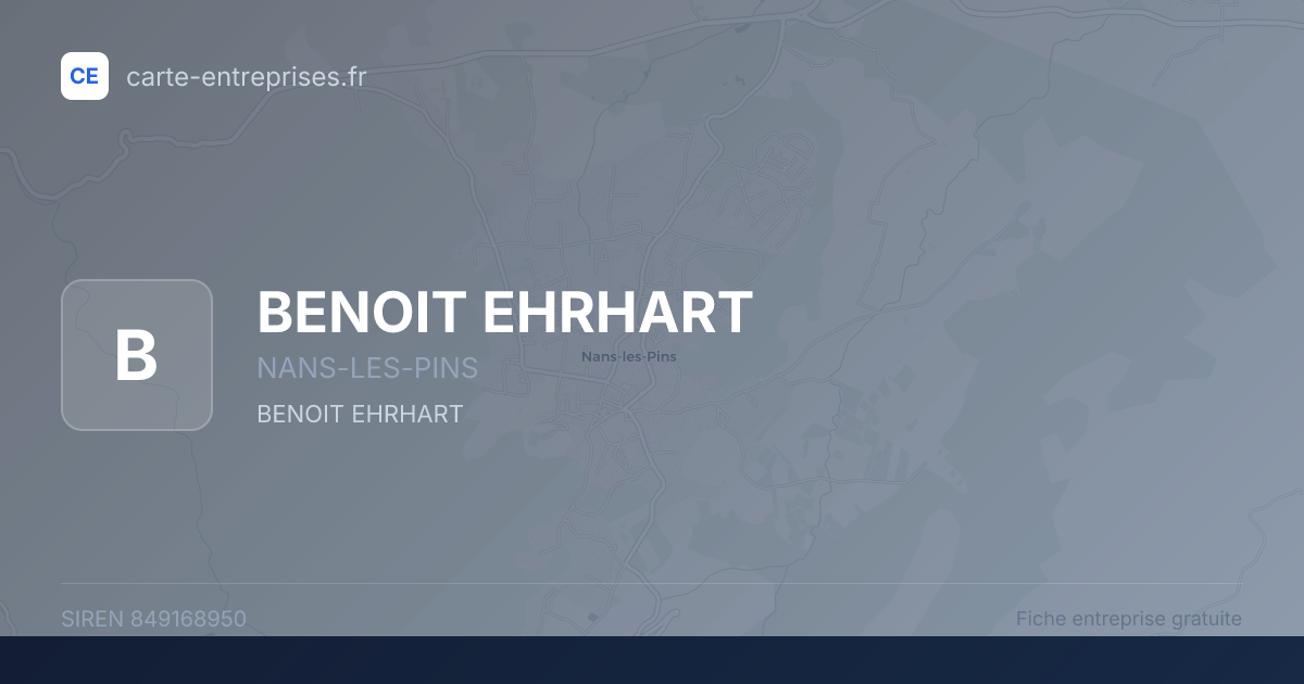 BENOIT EHRHART — 849168950 — fiche entreprise