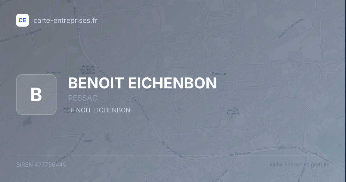 BENOIT EICHENBON — 477796445 — fiche entreprise