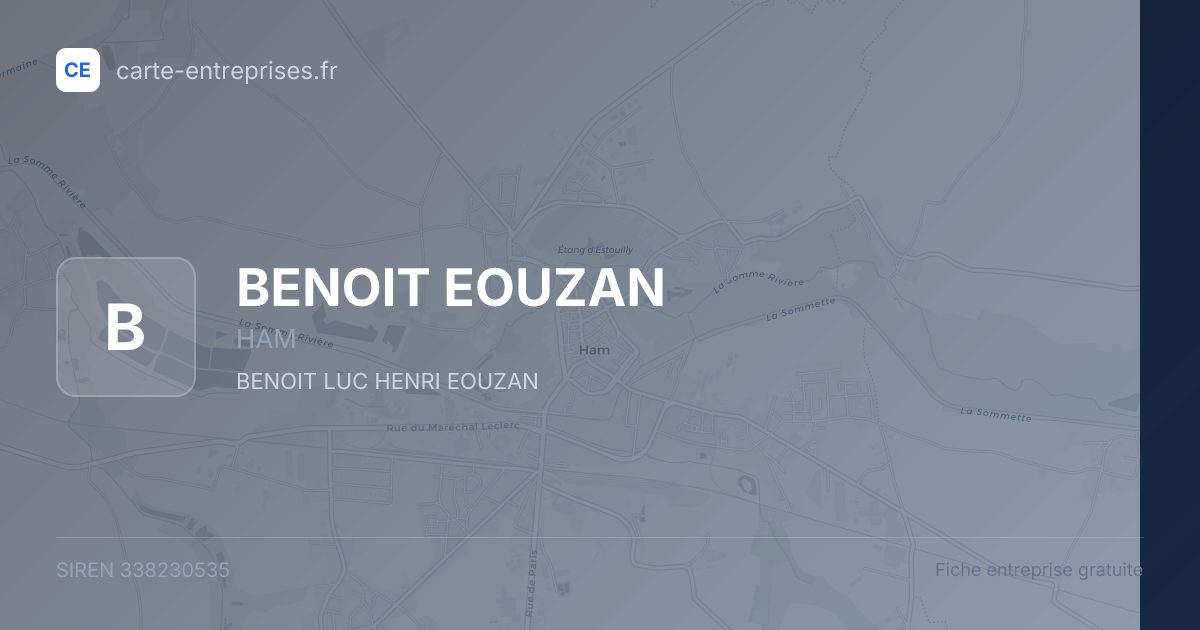 BENOIT EOUZAN — 338230535 — fiche entreprise