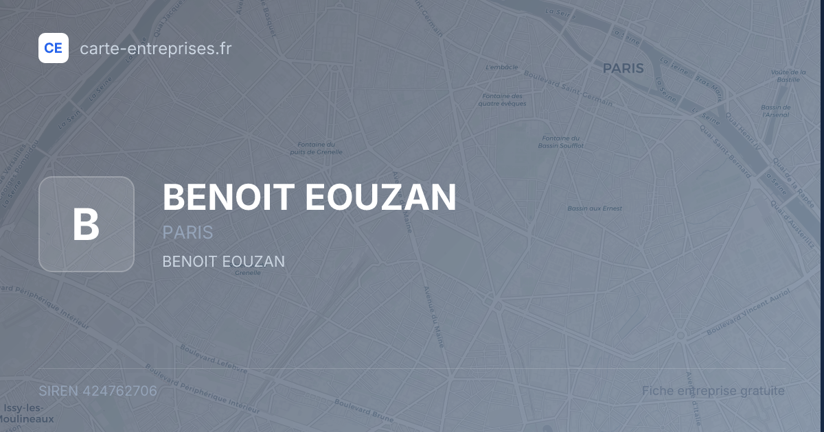BENOIT EOUZAN — 424762706 — fiche entreprise