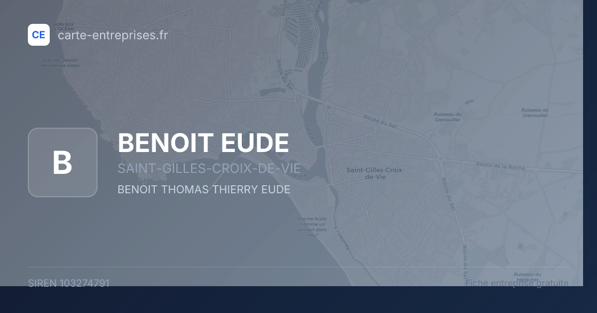 BENOIT EUDE — 103274791 — fiche entreprise