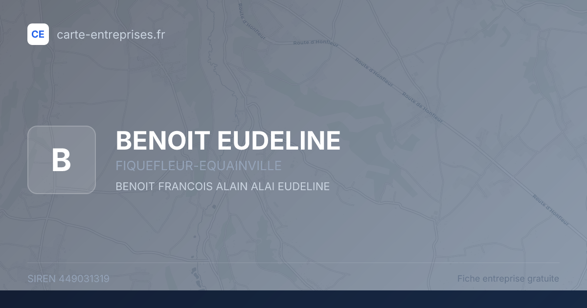BENOIT EUDELINE — 449031319 — fiche entreprise