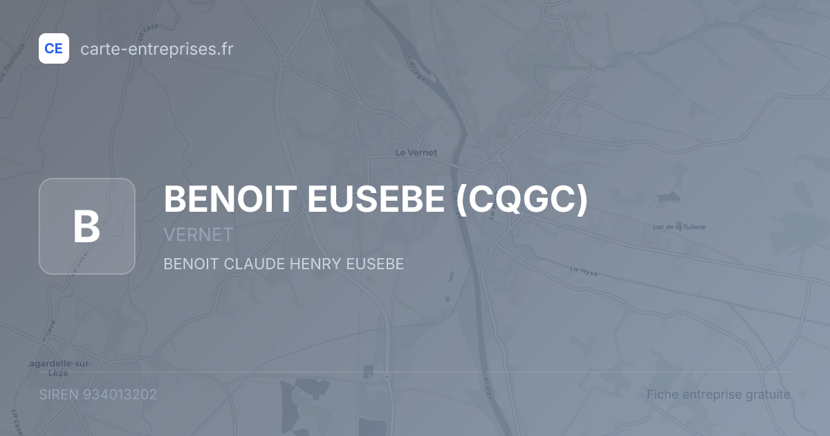 BENOIT EUSEBE (CQGC) — 934013202 — fiche entreprise