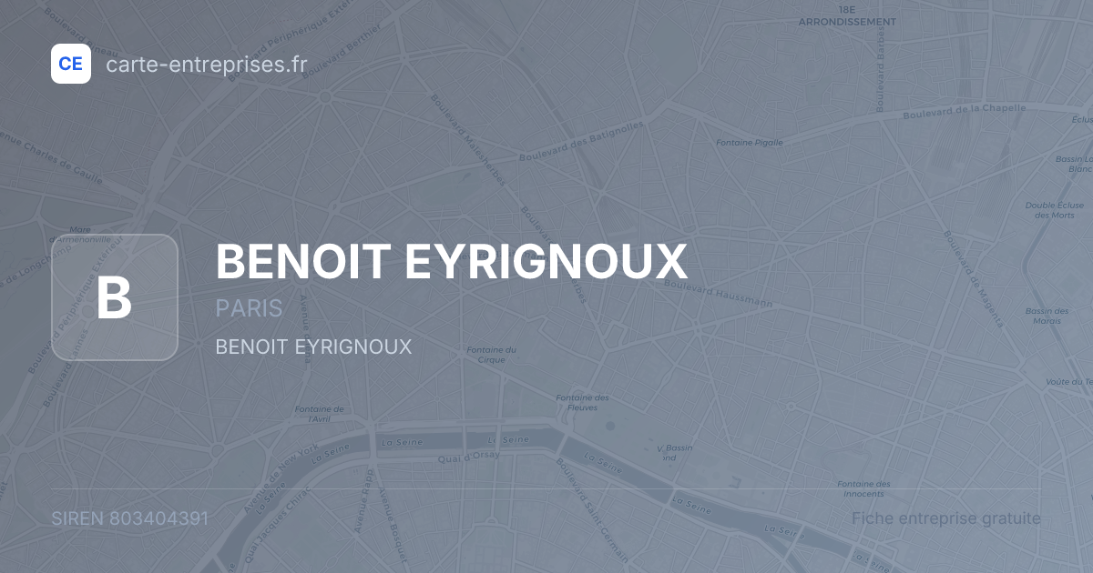 BENOIT EYRIGNOUX — 803404391 — fiche entreprise
