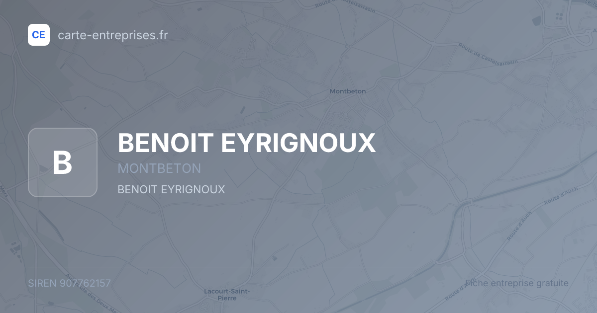BENOIT EYRIGNOUX — 907762157 — fiche entreprise