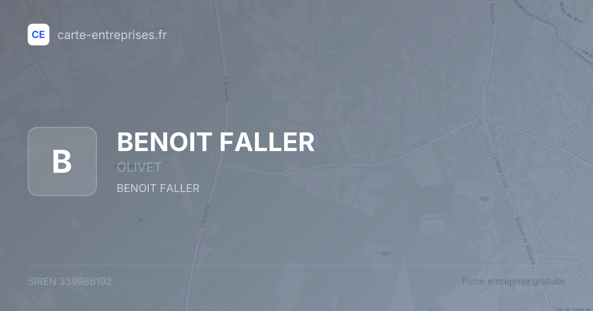 BENOIT FALLER — 339986192 — fiche entreprise