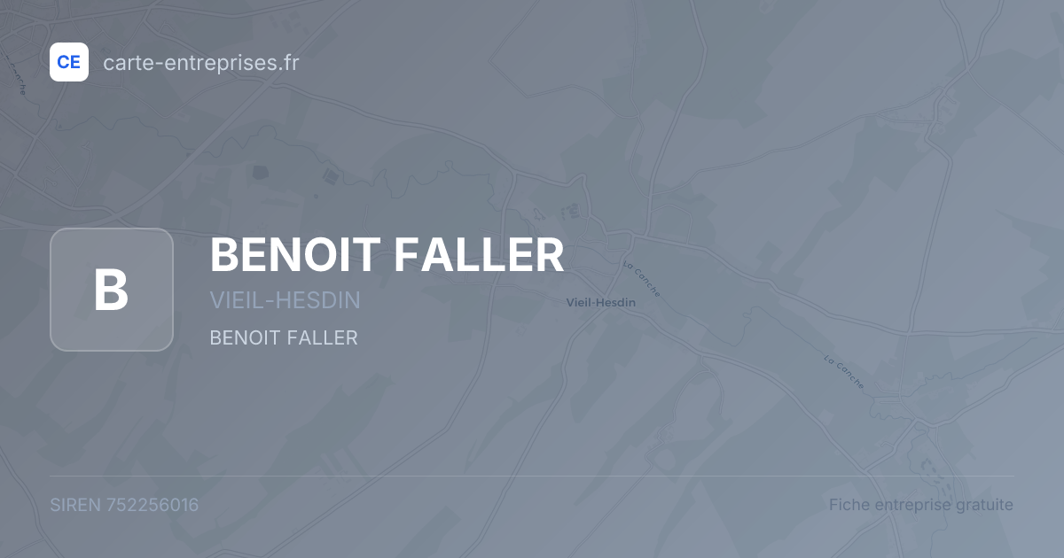 BENOIT FALLER — 752256016 — fiche entreprise