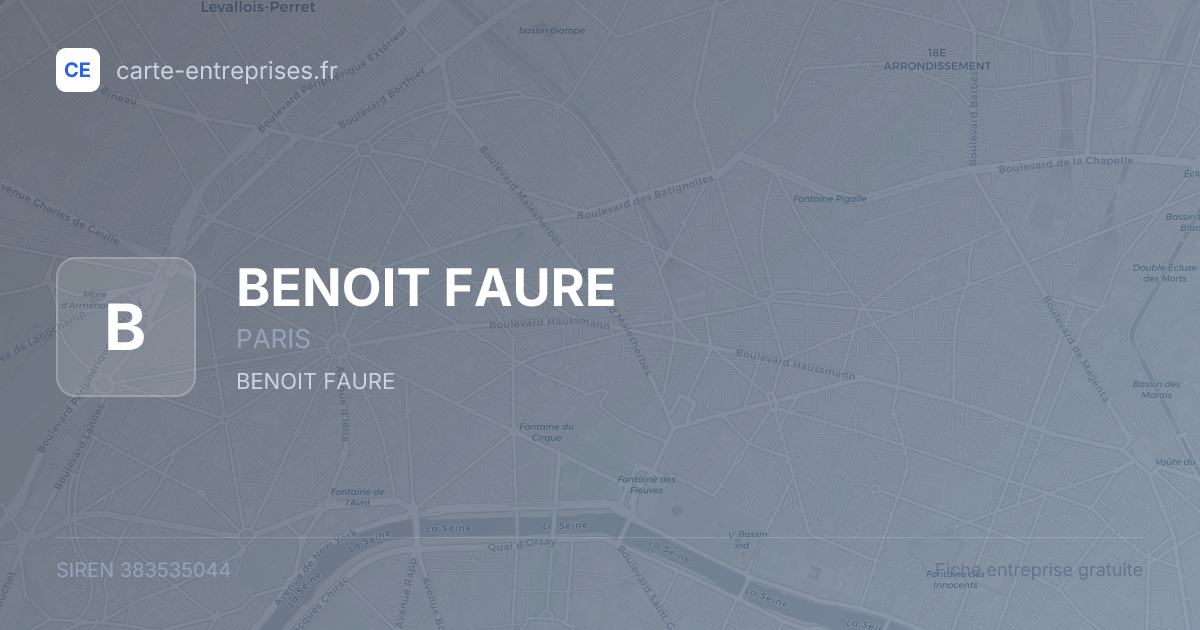 BENOIT FAURE — 383535044 — fiche entreprise
