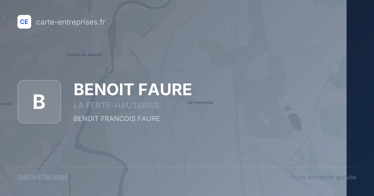 BENOIT FAURE — 511608168 — fiche entreprise
