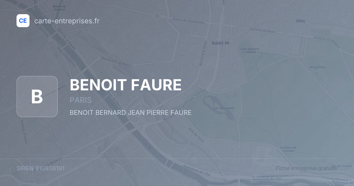 BENOIT FAURE — 810938191 — fiche entreprise