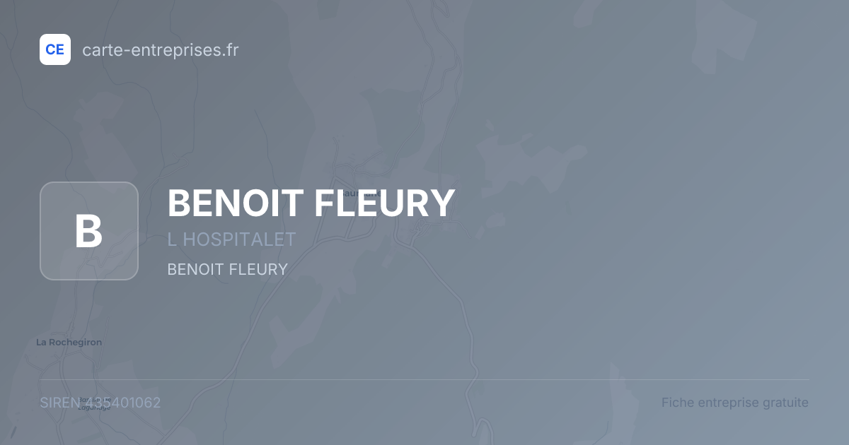 BENOIT FLEURY — 435401062 — fiche entreprise
