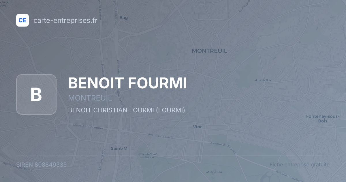 BENOIT FOURMI — 808849335 — fiche entreprise