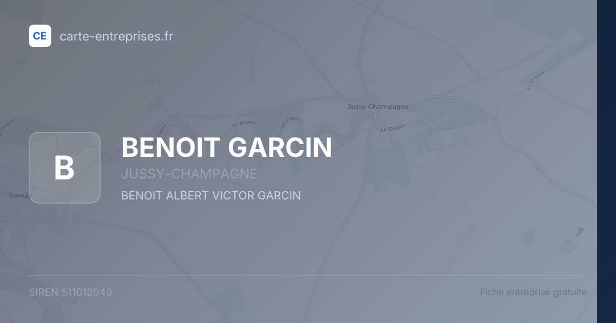 BENOIT GARCIN — 511012049 — fiche entreprise
