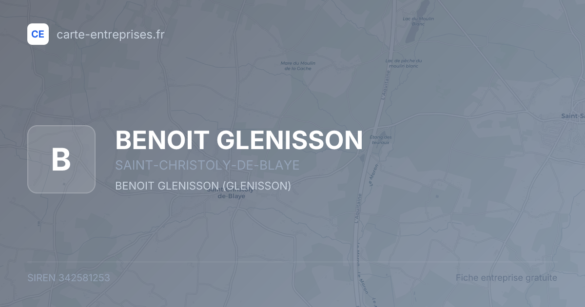BENOIT GLENISSON — 342581253 — fiche entreprise