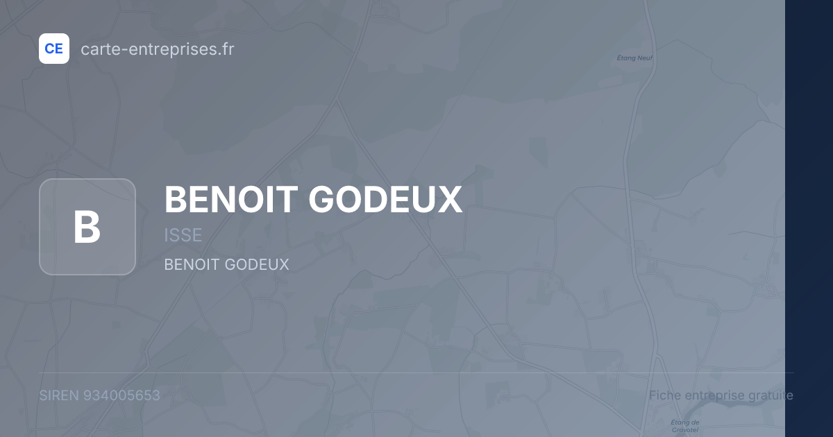 BENOIT GODEUX — 934005653 — fiche entreprise