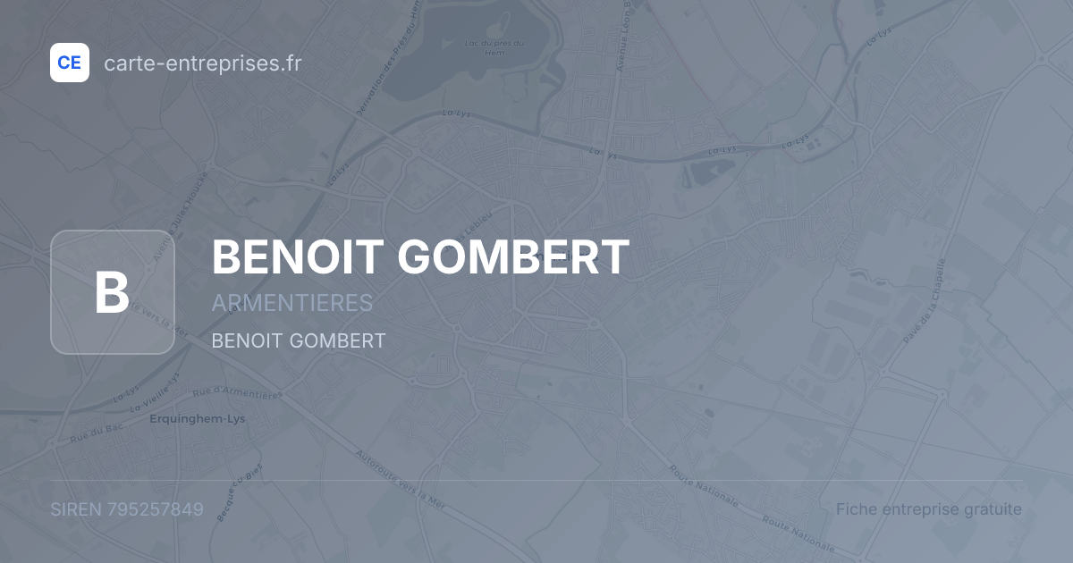BENOIT GOMBERT — 795257849 — fiche entreprise